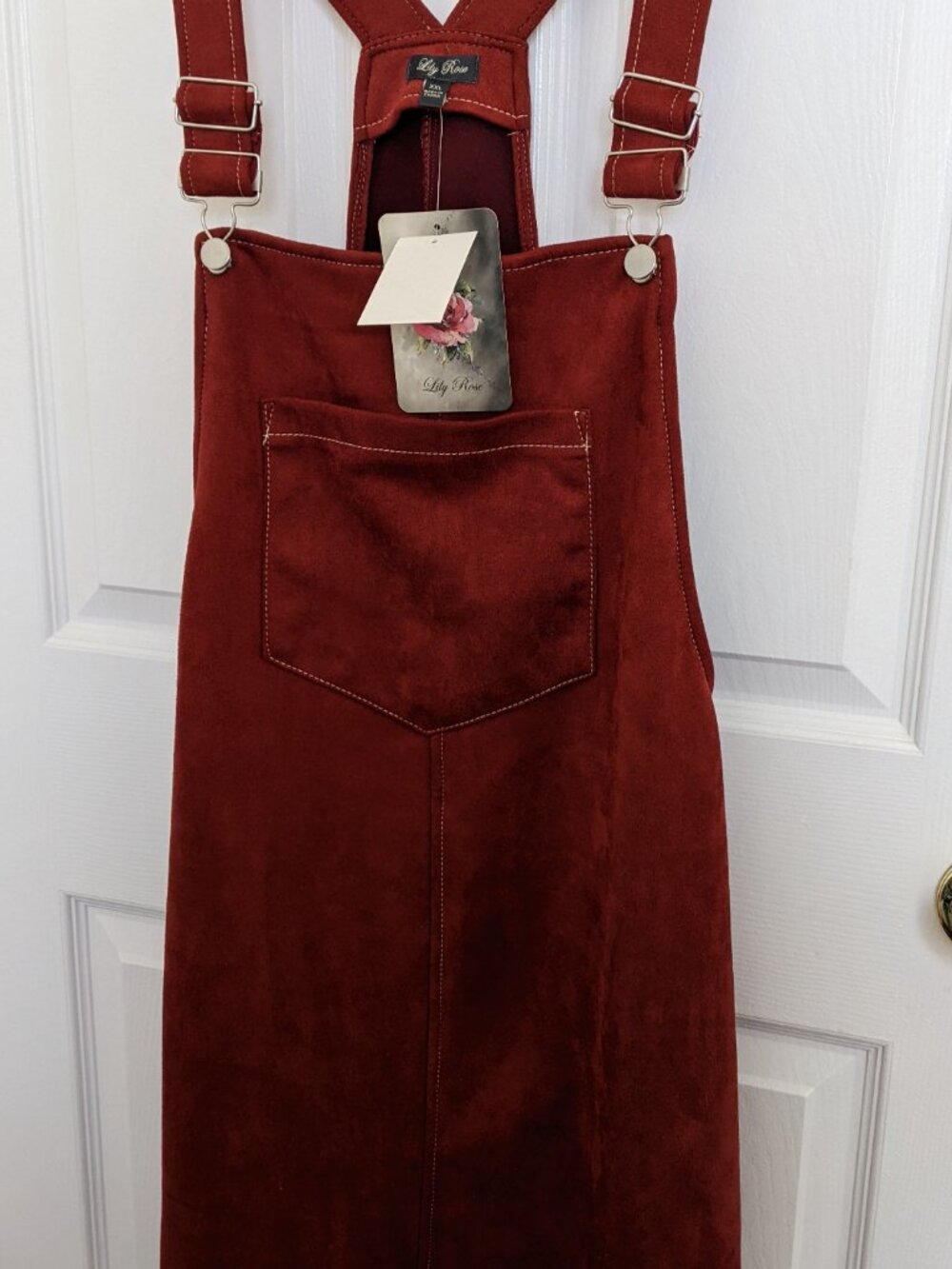 NWT LILY ROSE FAUX SUEDE WOMEN OVERALL SIZE XXL COLOR RUST
